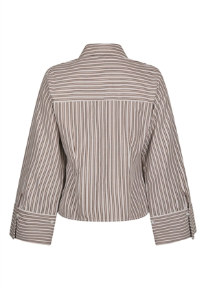 Rosa double mix stripe skjorte Dusty Brown Neo Noir